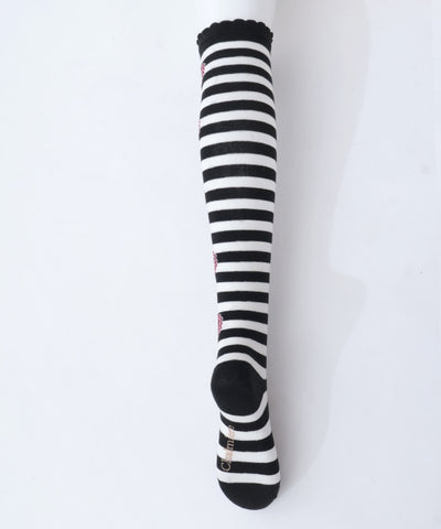 Striped Heart Over-knee Socks