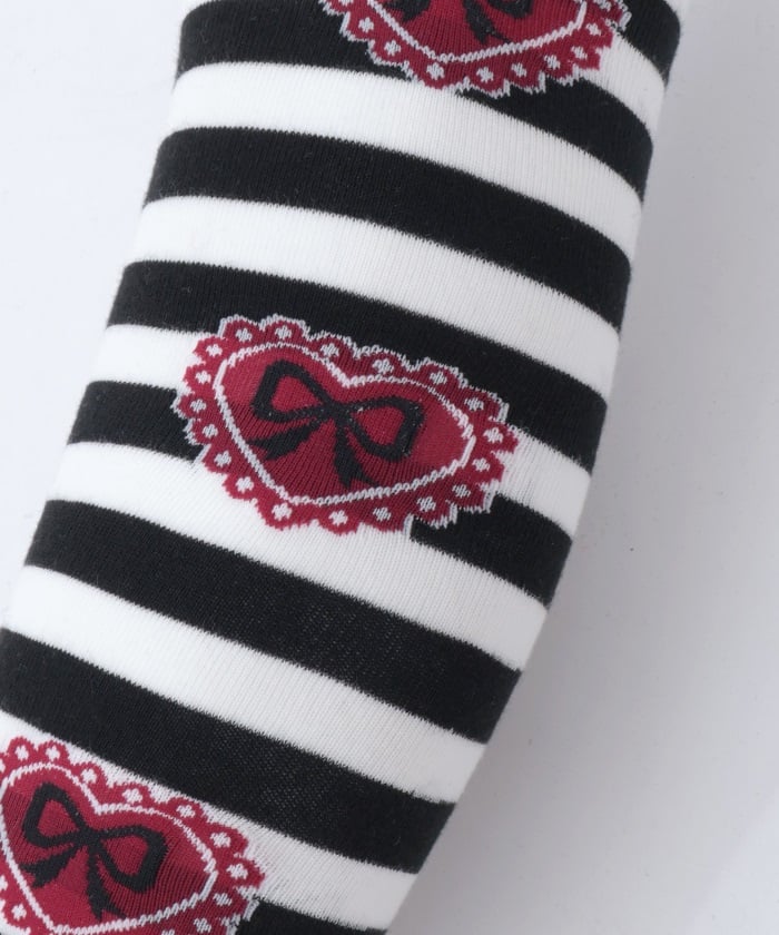 Striped Heart Over-knee Socks