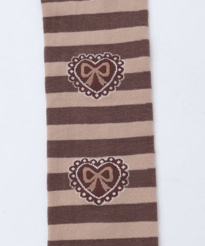 Striped Heart Over-knee Socks