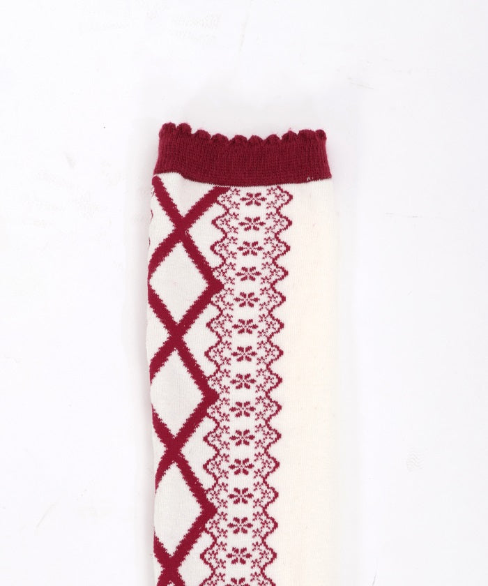 Lace-Up Pattern Over-knee Socks (Pre-order)