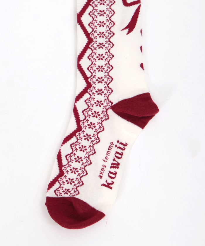 Lace-Up Pattern Over-knee Socks