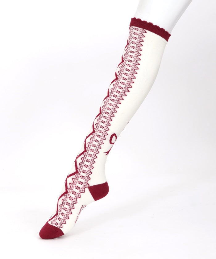 Lace-Up Pattern Over-knee Socks (Pre-order)