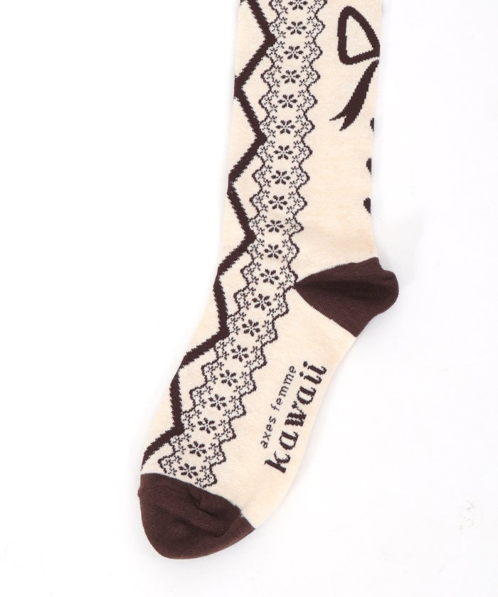 Lace-Up Pattern Over-knee Socks (Pre-order)