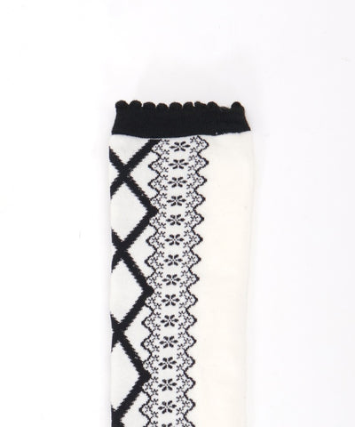 Lace-Up Pattern Over-knee Socks (Pre-order)