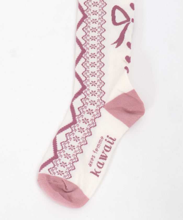 Lace-Up Pattern Over-knee Socks (Pre-order)