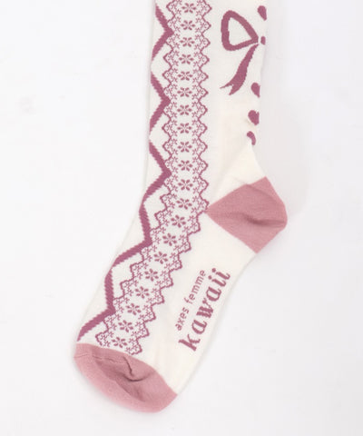 Lace-Up Pattern Over-knee Socks