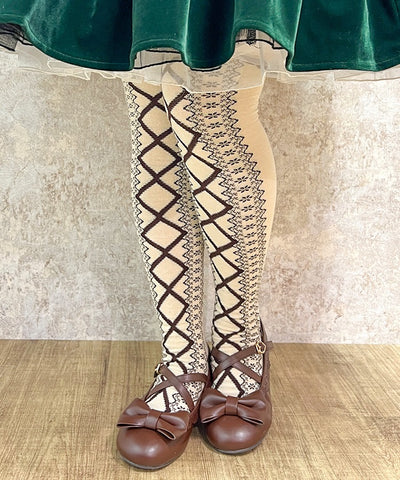 Lace-Up Pattern Over-knee Socks