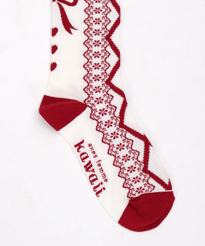 Lace-Up Pattern Over-knee Socks