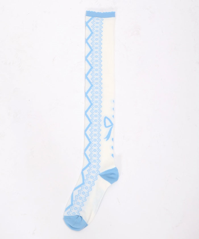 Lace-Up Pattern Over-knee Socks – axes femme from JAPAN
