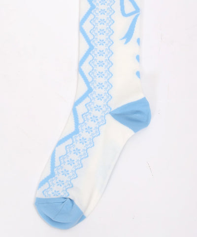 Lace-Up Pattern Over-knee Socks