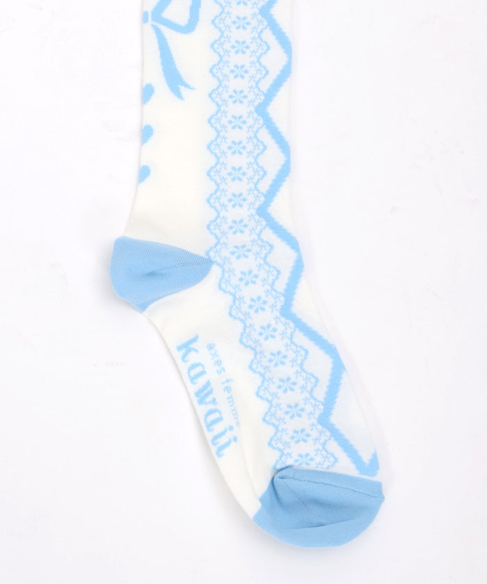 Lace-Up Pattern Over-knee Socks