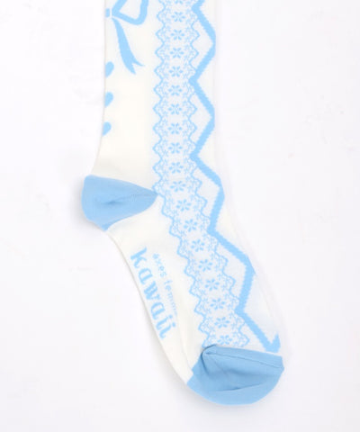 Lace-Up Pattern Over-knee Socks