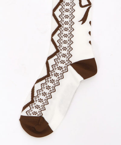 Lace-Up Pattern Over-knee Socks