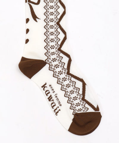 Lace-Up Pattern Over-knee Socks