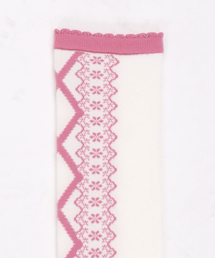 Lace-Up Pattern Over-knee Socks