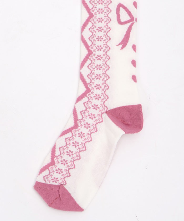 Lace-Up Pattern Over-knee Socks