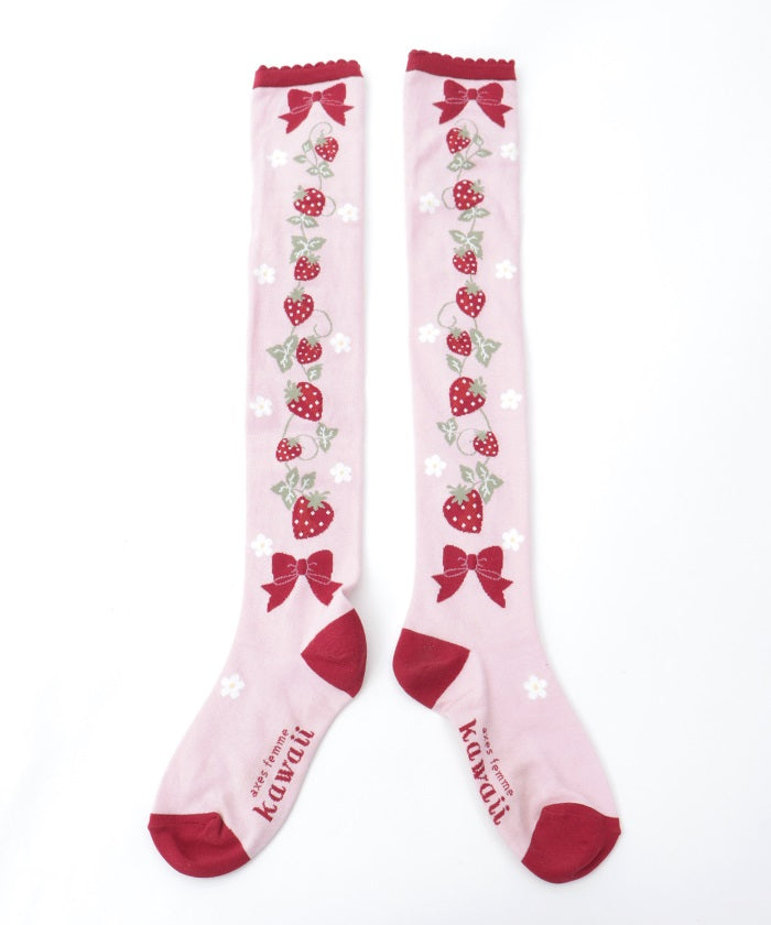 Strawberry Pattern Over-knee Socks