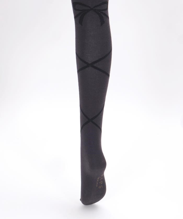 Lace-Up Ribbon Pattern Tights – axes femme from JAPAN