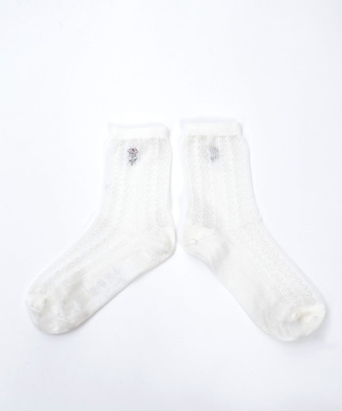 Rose Embroidery Openwork Socks (Pre-order)