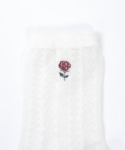 Rose Embroidery Openwork Socks (Pre-order)