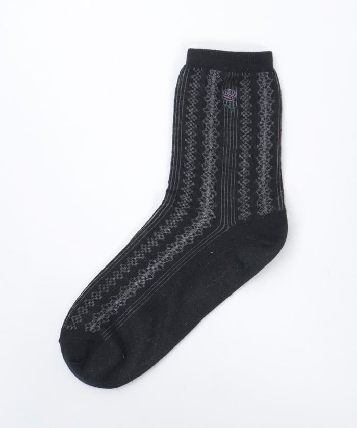 Rose Embroidery Openwork Socks (Pre-order)