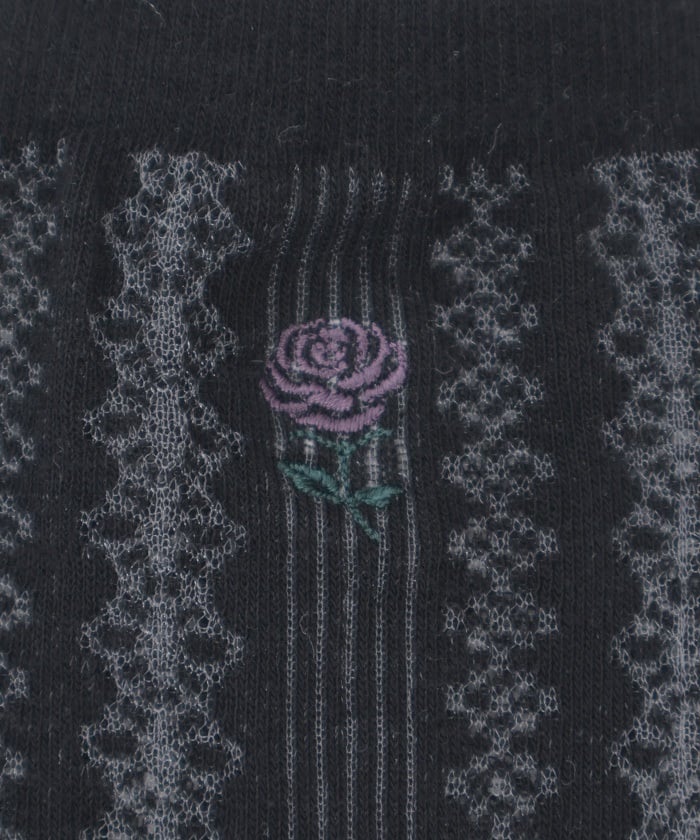 Rose Embroidery Openwork Socks (Pre-order)