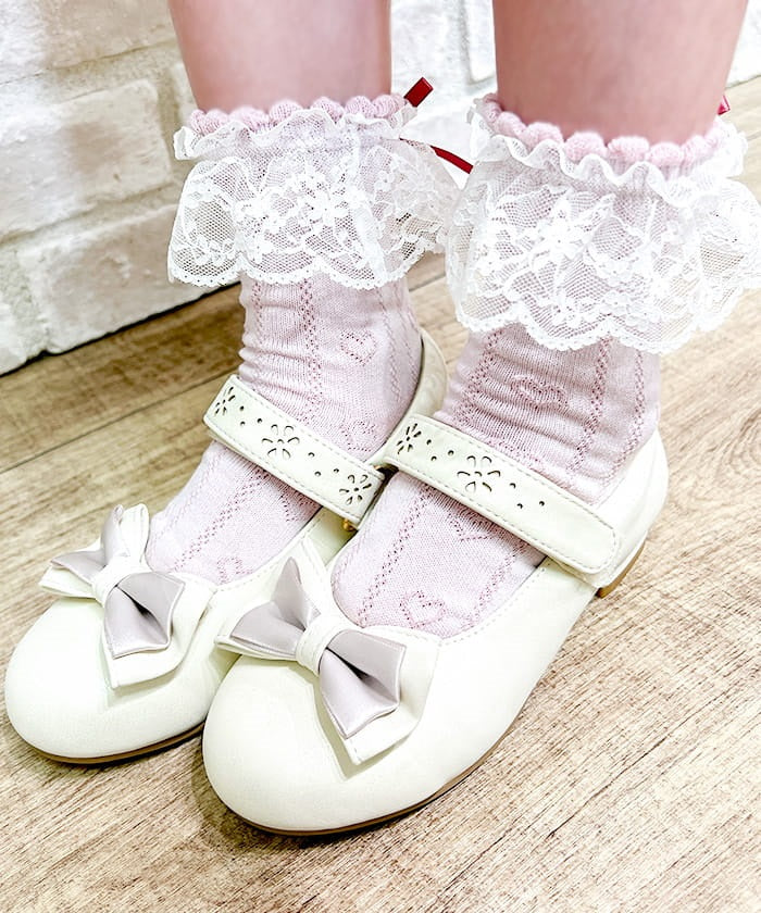 Heart Pattern Lace Socks