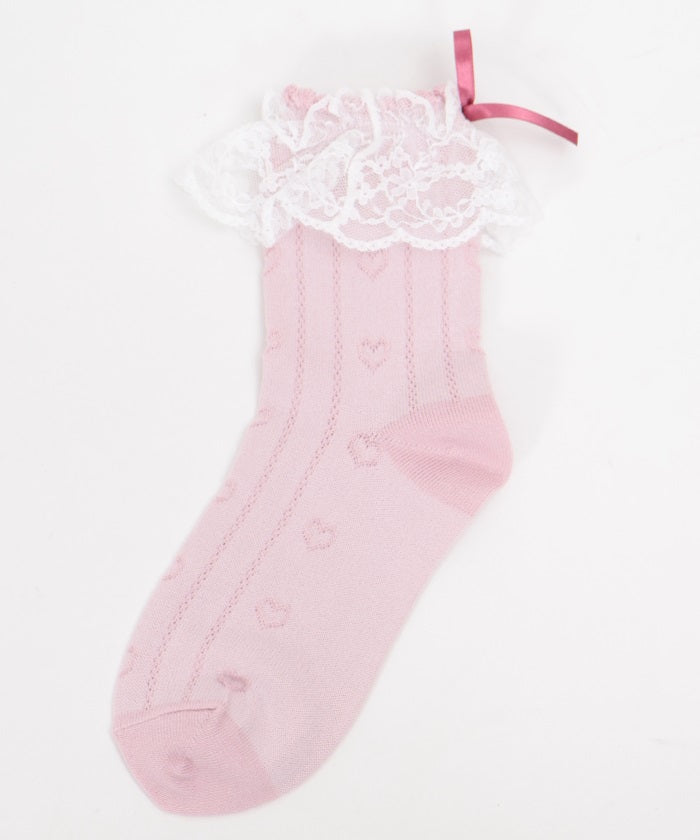 Heart Pattern Lace Socks