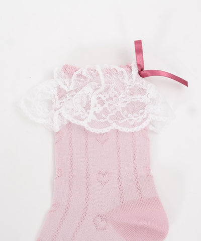 Heart Pattern Lace Socks