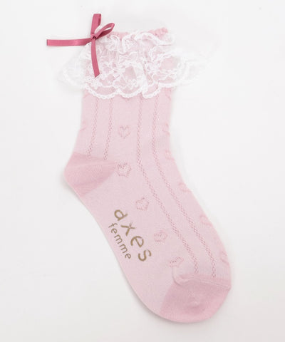 Heart Pattern Lace Socks