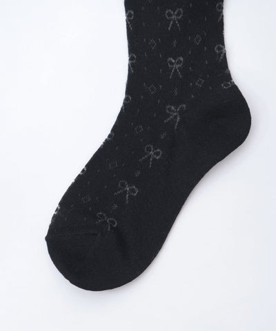 Ribbon Openwork Pattern Crew Socks