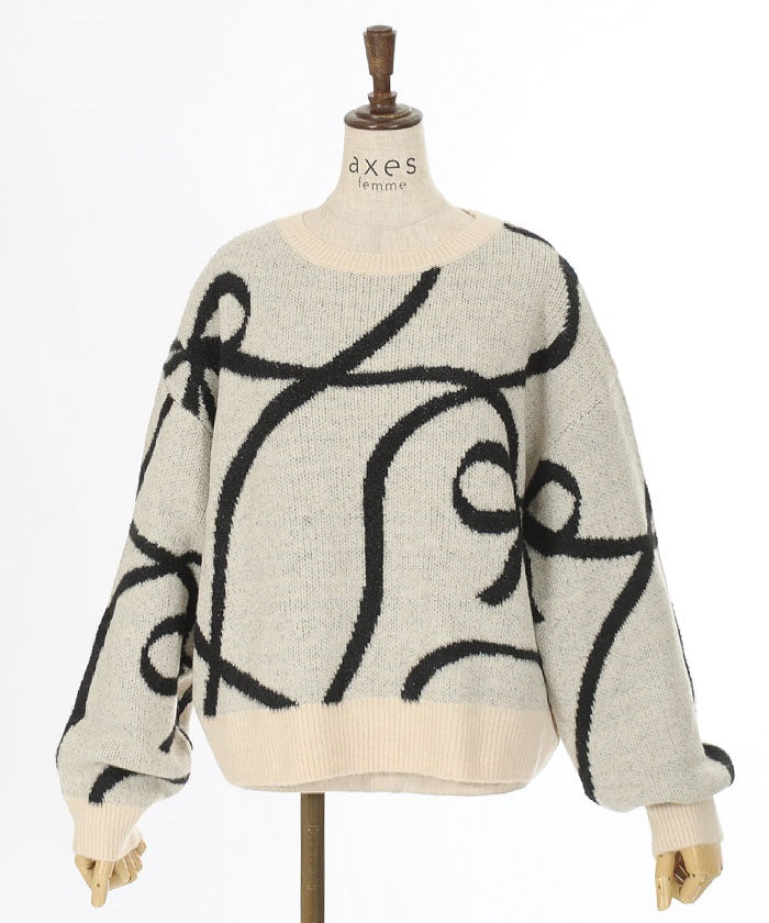 Feather Chenille Ribbon Pullover