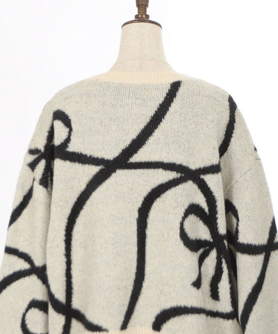 Feather Chenille Ribbon Pullover