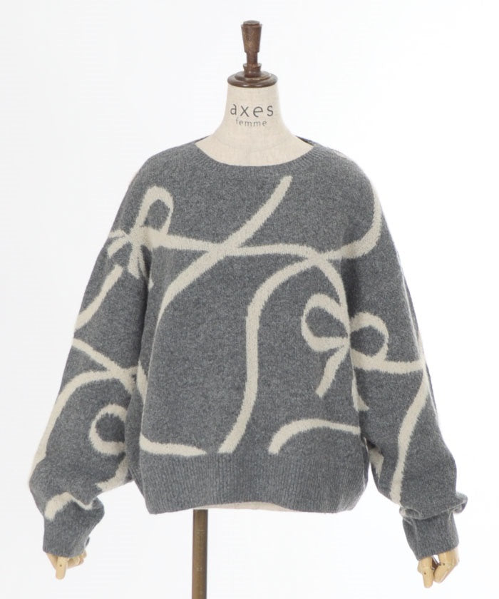 Feather Chenille Ribbon Pullover