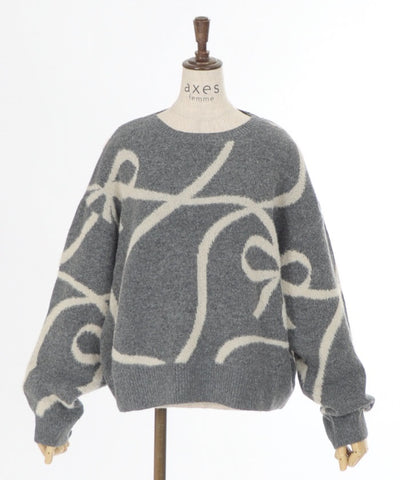 Feather Chenille Ribbon Pullover