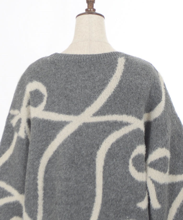 Feather Chenille Ribbon Pullover