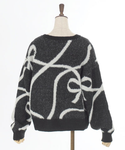 Feather Chenille Ribbon Pullover