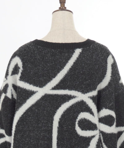 Feather Chenille Ribbon Pullover