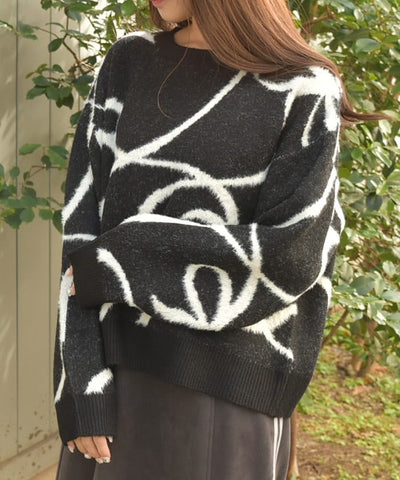 Feather Chenille Ribbon Pullover