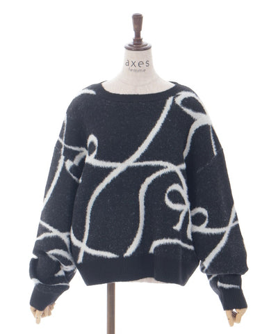 Feather Chenille Ribbon Pullover