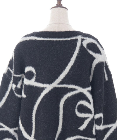 Feather Chenille Ribbon Pullover