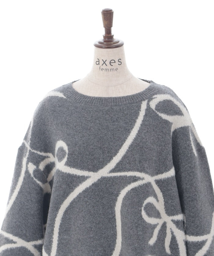 Feather Chenille Ribbon Pullover