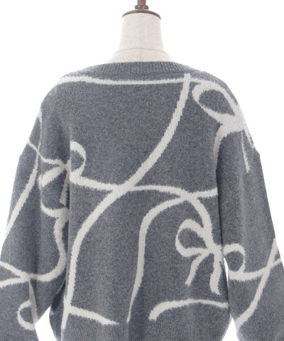 Feather Chenille Ribbon Pullover