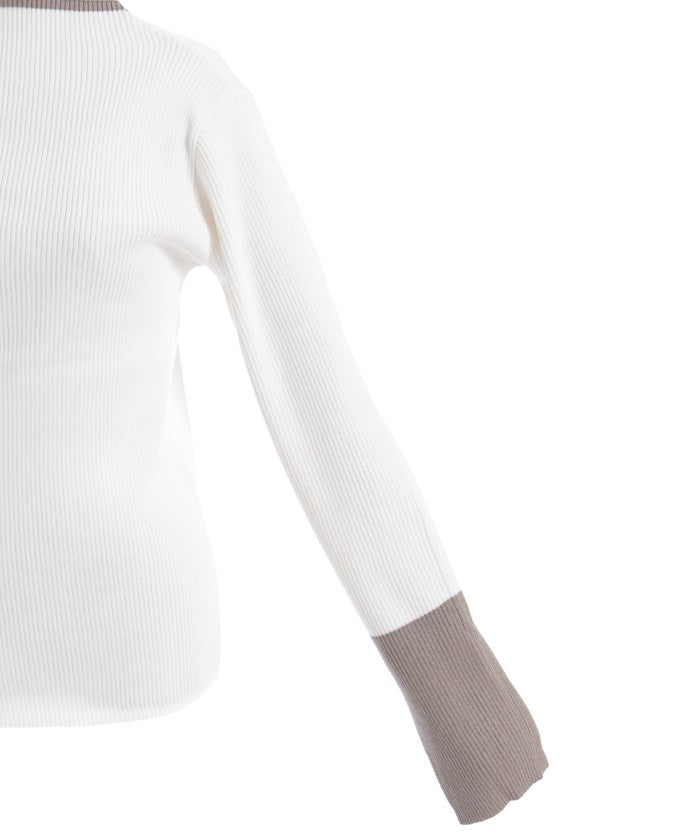 Color Scheme Rib Knit Top