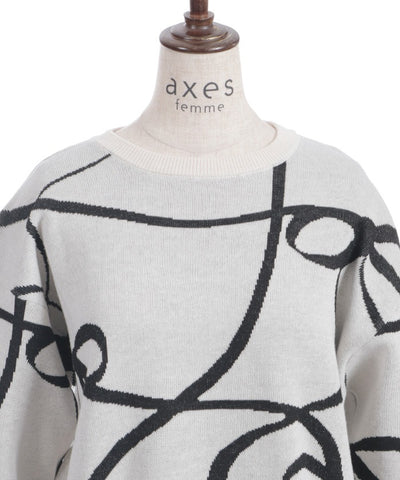 Ribbon Pattern Knit Pullover