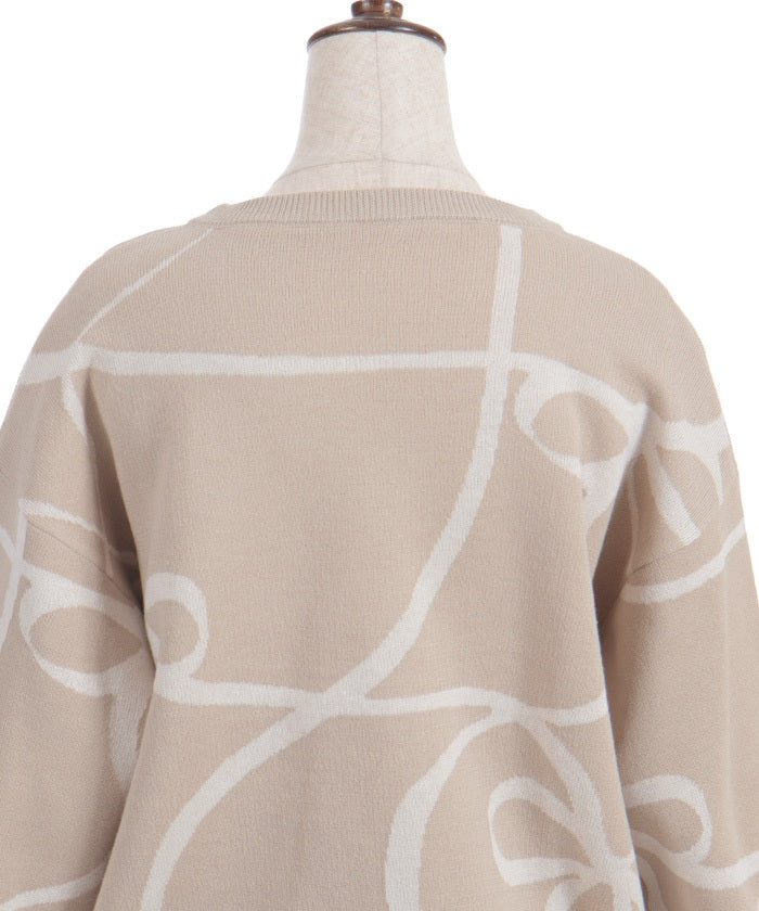 Ribbon Pattern Knit Pullover