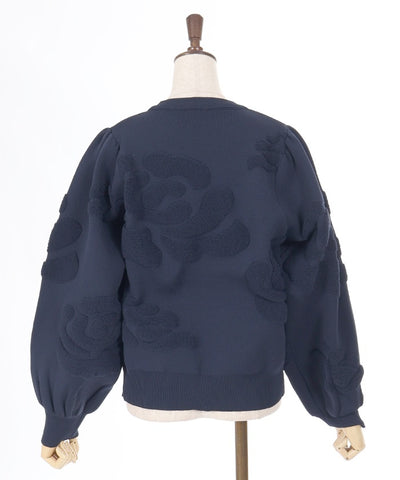 Rose Pattern Jacquard Pullover