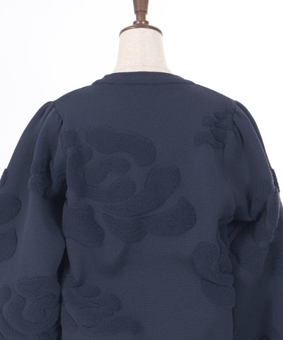 Rose Pattern Jacquard Pullover