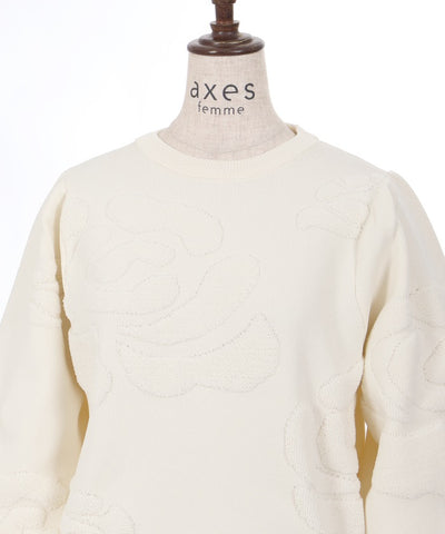 Rose Pattern Jacquard Pullover