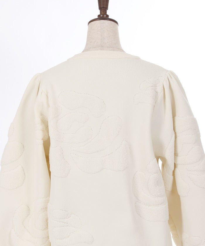 Rose Pattern Jacquard Pullover